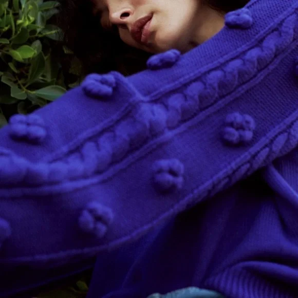 NWT Anthropologie Maeve Mock Neck Sweater Purple Size M Medium - Picture 5 of 5